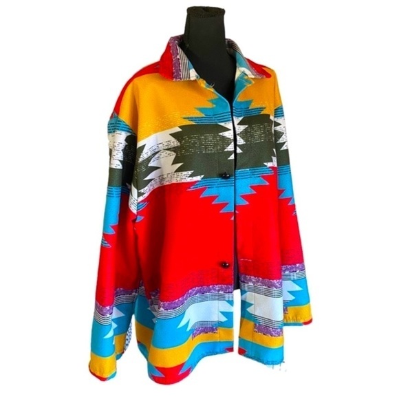 Southwest Aztec Lightweight All Seasons Jacket Southwest Colors Women’s Size 2X - Picture 11 of 13